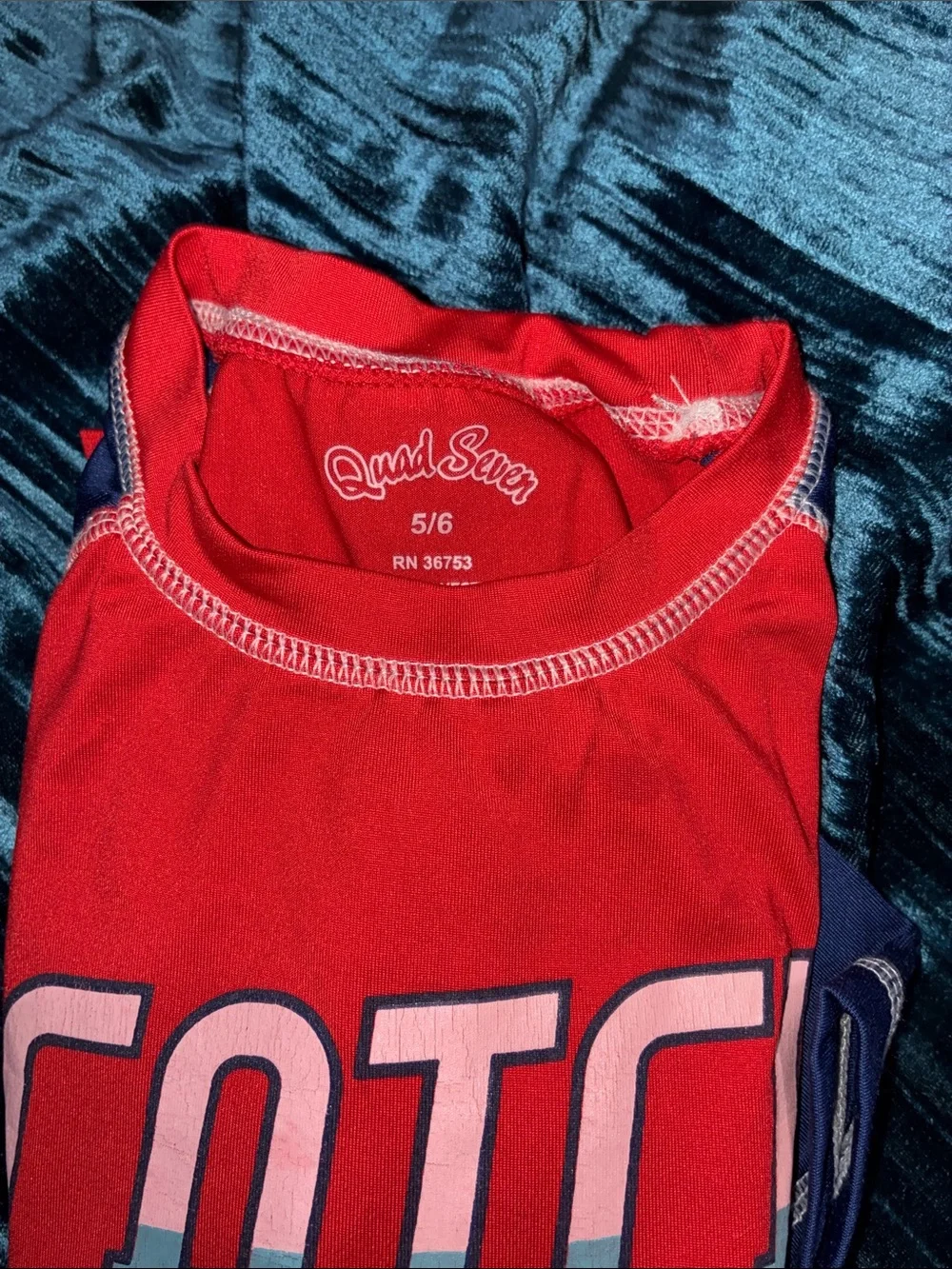 Kids' Red & Navy 'Catch the Wave' Swim Rashguard